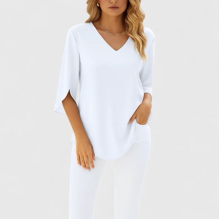 Sophia | Sophisticated V-Neck Blouse