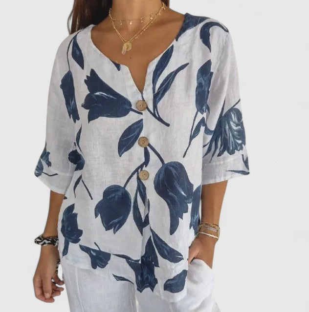 Sophia | Elegant Floral Print Blouse